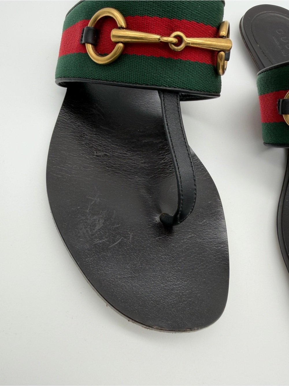 Gucci Black Lifford Leather Flip Flop Thong Sandal Size 35+ - Picture 7 of 15